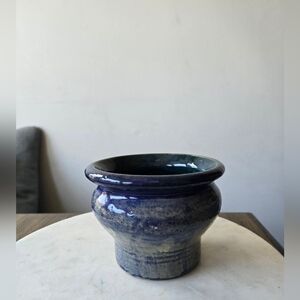 Blue Stoneware Pottery Handmade Vase